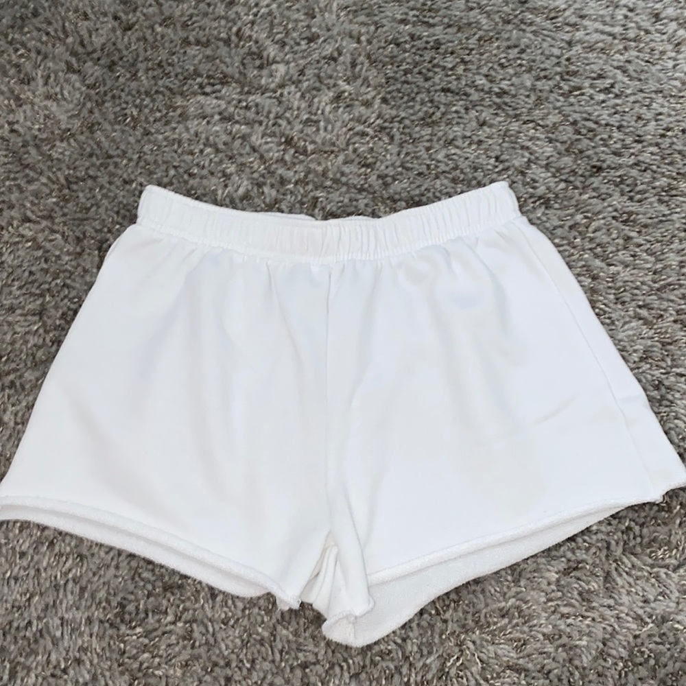 White comfy sweat shorts